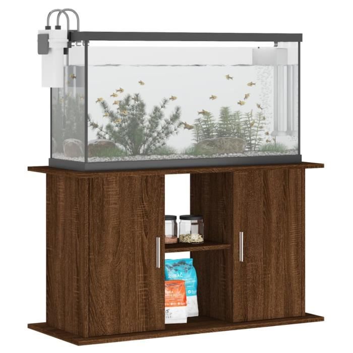 VidaXL Support d'aquarium chêne marron 101x41x58 cm bois d'ingénierie 833614