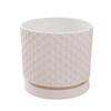 Lilang Matte White Honeycomb Flower Pot 3-Piece Set