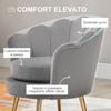 Shell Armchair, Vintage Armchair, Bedroom and Living Room Armchair, Elegant Design, with High Backrest, 76x67x74cm, Grey