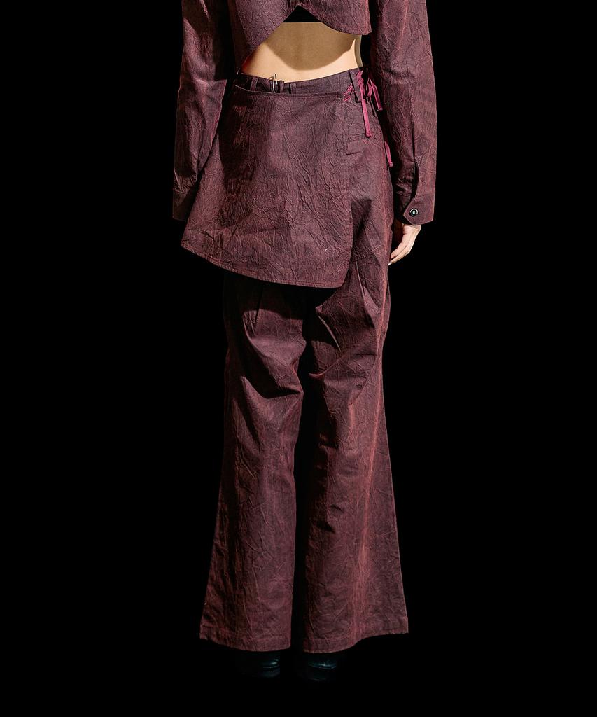 Lekyulli Wrinkle Skirt Pants Burgundy