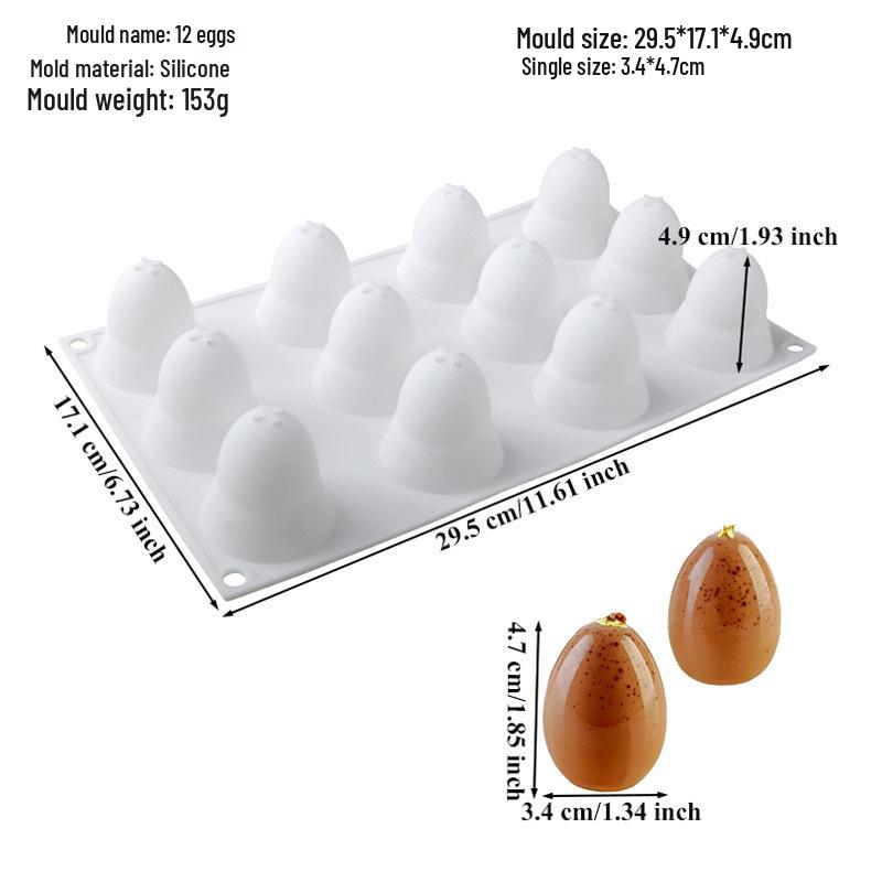 Easter Egg Silicone Mold for Goose, Duck, and Bird Shapes - French Flower Design Cake Mousse Mold