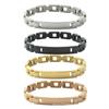 Curved Laser-Engraved Stainless Steel Bracelet for Men