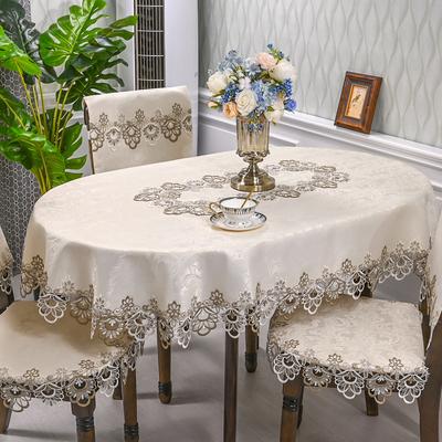 Ovale Tischdecke Gestickte Spitze Tischdecke Kaffee Schreibtischabdeckung für Esstisch Hochzeit Küche Party Dekor