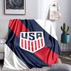 Usa Soccer Emblem Blanket Flannel Throw for Sofa, Indoor, Camping, Living Room, Office, Chair, And Bed Soft Birthday Gift