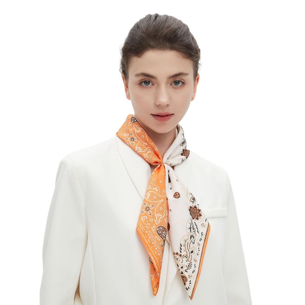 Mid-high Premium Spring, Summer and Autumn Thin Baotou Anti-wrinkle and Antistatic Double-sided Printed Silk Scarf Square Scarf
