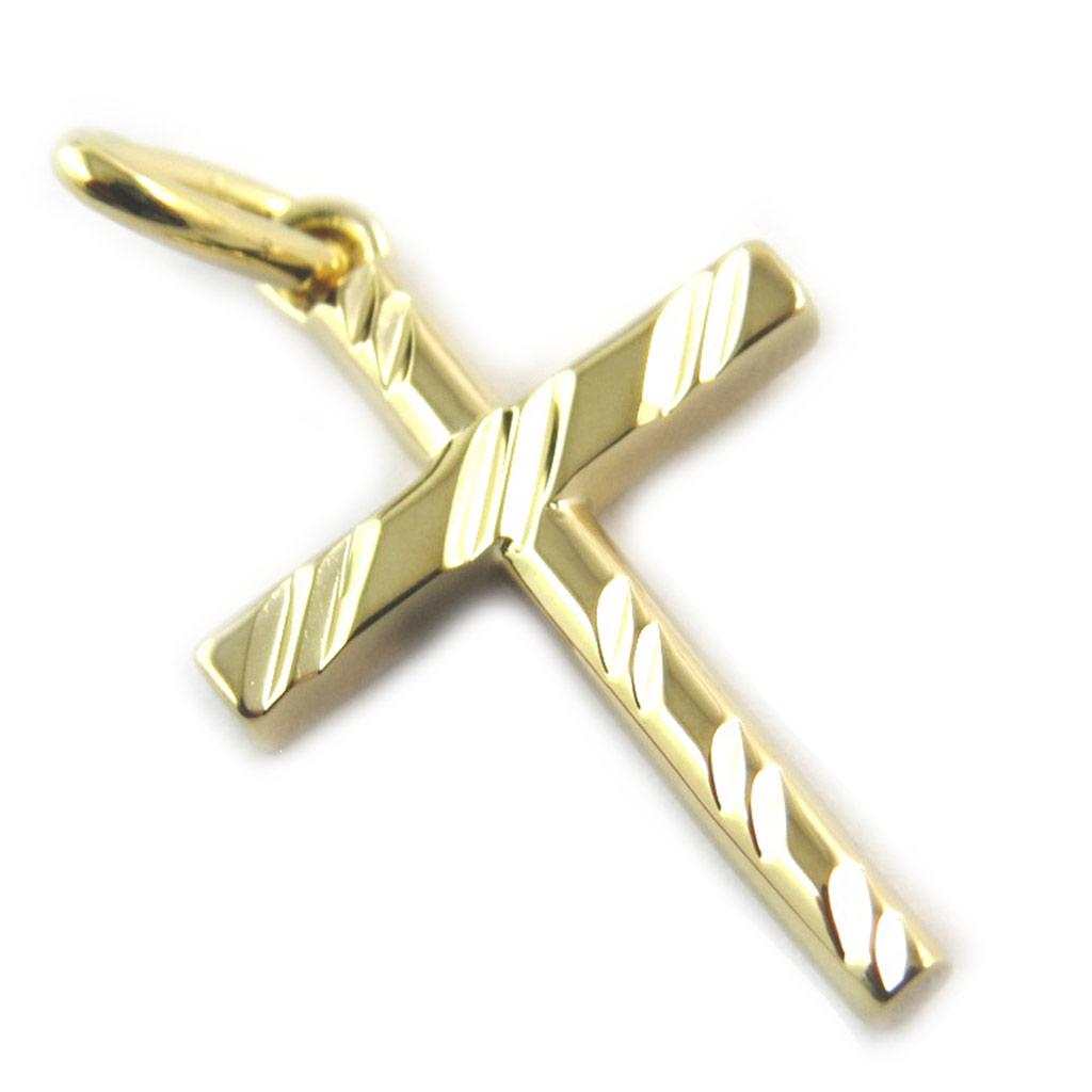 Altesse [N3335] - Gold Plated 'Cross' Pendant (Lourdes) - 21x14 Mm