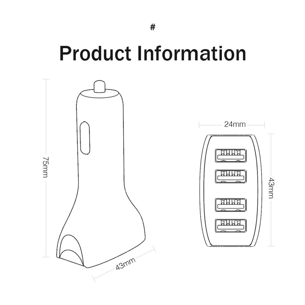 Încărcător Auto 4 Porturi USB Încărcare Auto Încărcare Rapidă 3.0 Adaptor Încărcare Telefon Mobil Brichetă Auto Pentru Iphone Samsung
