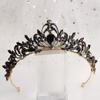 1Pc Bride Retro Black  Crown Queen Tiara Brides Wedding Jewelry