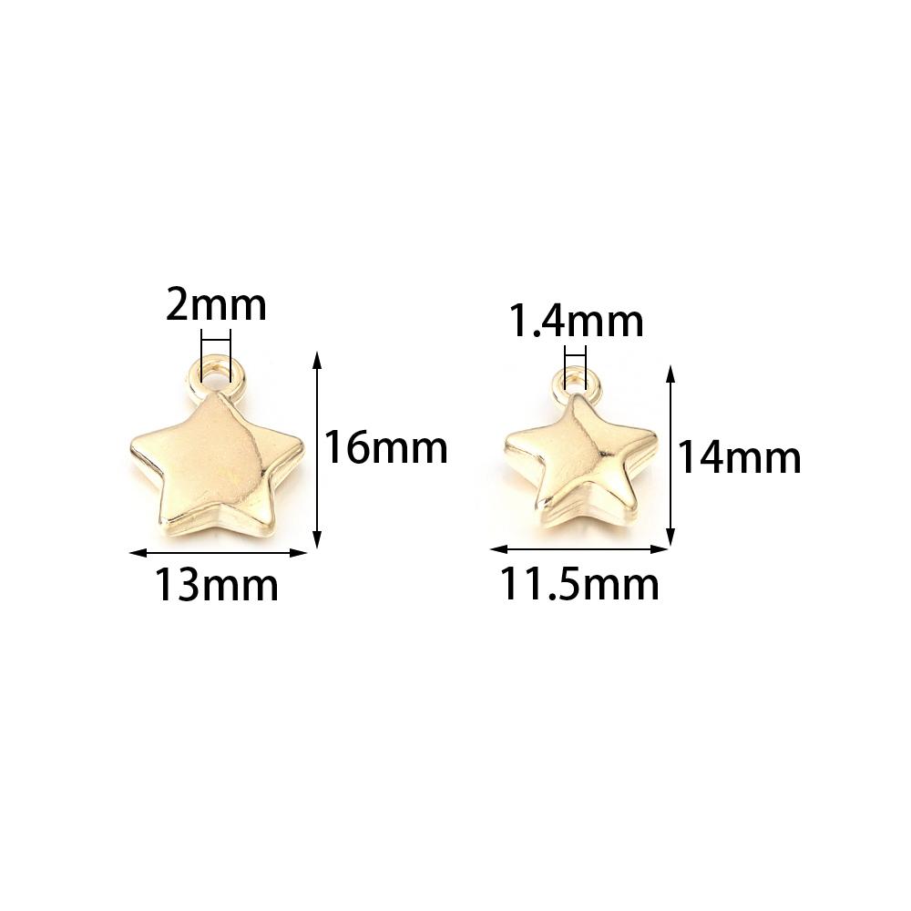 50Pcs/lot CCB Star Bead Pendant Popular Simple Loose Charms for Jewelry Making Accessories DIY Necklace Bracelet Keychain