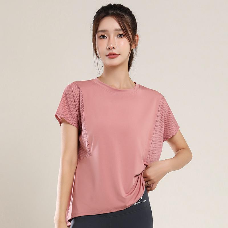 Women's Versatile Slimming Mesh Yoga T-Shirt: Loose, Casual, Short Sleeve Summer Fitness Top