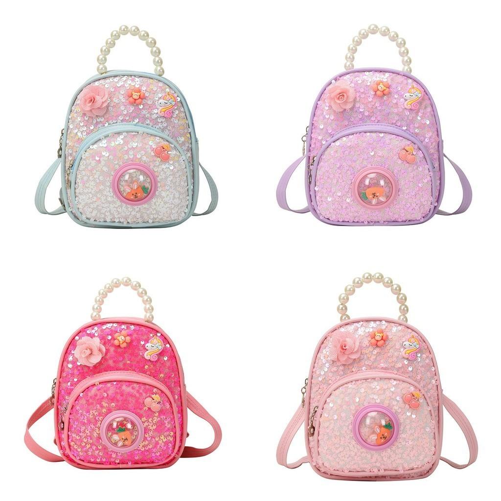 Fashionable Kids School Bag With Floral Elements And Adjustable Air Cushion Straps
