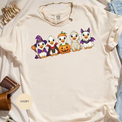 Halloween Ducks T-Shirt, Spooky Kawaii Ducklings Graphic Tee