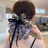 New Bowkont Hair Claw Clip For Women Crab Clamp Barrettes Girls Party Hair Accessories Sweet Floral Chiffon Shark Clip Hair Claw