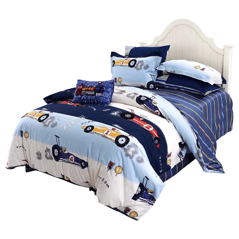 Mengjie Baby 100% Cotton Children s Bedding Set - Bubble Karting 1.5m Flat Sheet (Duvet Cover 200x230cm)