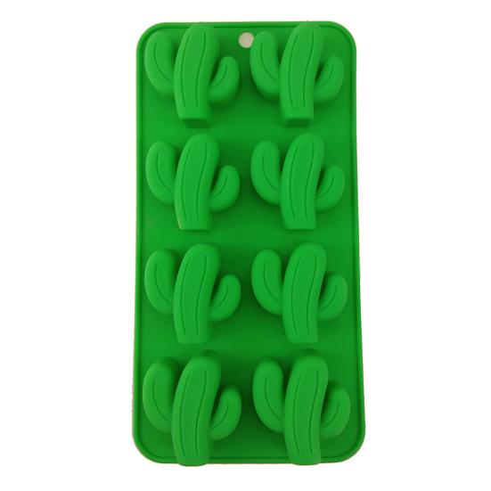

Ice Cube Heat Tray Reusable Resistant DIY Pineapple Coconut Tree Style Silicone Mold зелёный