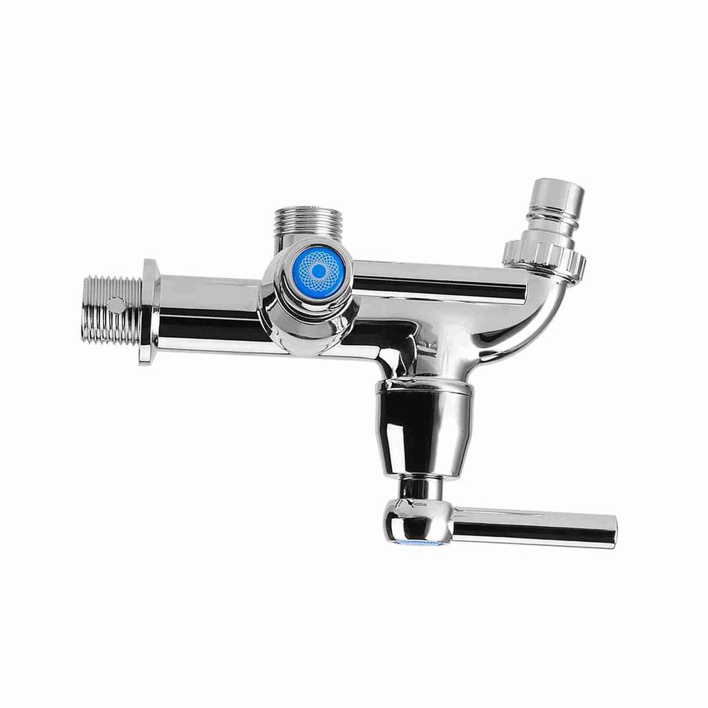 Electroplating Plastic Washing Machine Cold Water Faucet Sink Basin Water Tap with Double Spout & Shutter Handle G1Celsius2