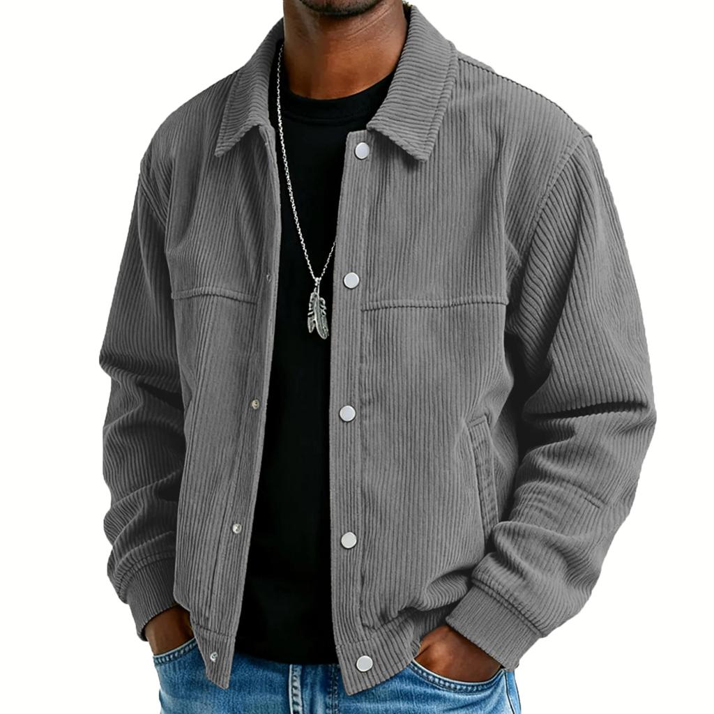 Giacca da Uomo a Colore Unito Casual Manica Lunga Abbottonatura Davanti Cappotto Stile Semplice Capospalla Leggero Adatto per l'Uso Quotidiano e per Stratificare
