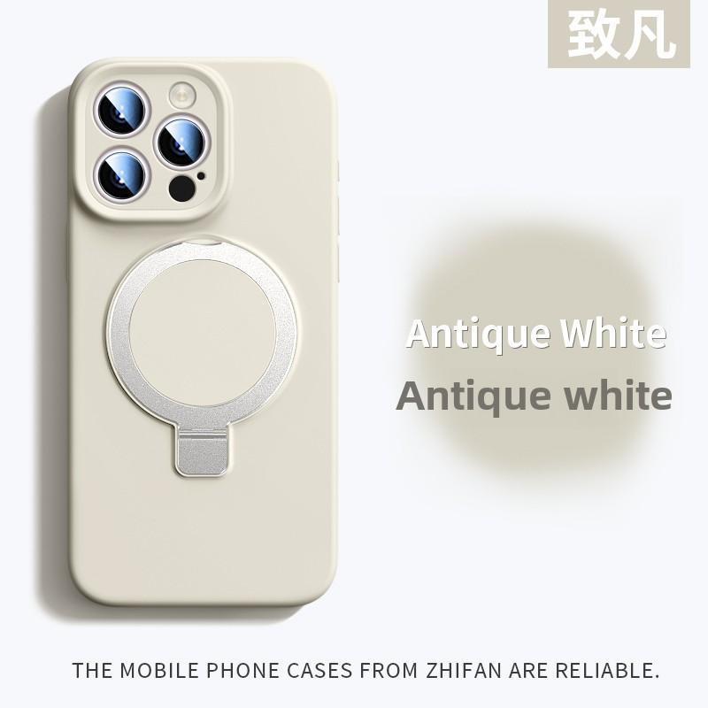 Magnetic Adsorption Liquid Silicone Case with Stand for Apple 16 Pro Max, Shockproof Full Cover for iPhone 15 13 PM