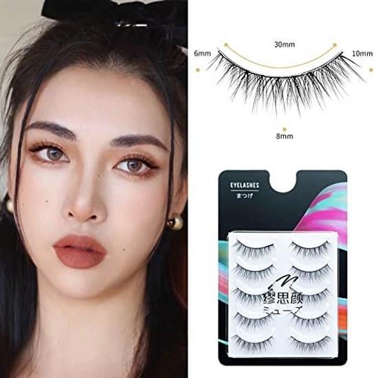 3D false eyelashes popular black natural axis soft core high-quality fibers handmade fluffy long reusable 5 pairs elongated tail H45C