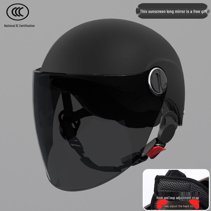 Certified Universal Half Helmet for Men & Women - Summer Sun Protection, All Seasons Motorcycle Use