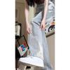 Women’s Smoky Grey High-Waisted Micro-Flare Jeans - 2025 Summer Style, American High Street Fashion