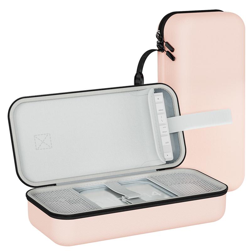 Draagbare Reiskoffer voor Mac Mini M4/M4 Pro, Beschermhoes voor M4 Pro Chip/M4 Chip, Reisorganizer voor Desktopcomputer roze
