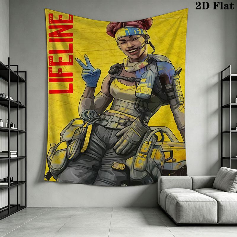 Characters of Apex Legends Wall Hanging Printed Fabric Blanket Decorative Tapestries for Bedroom Living Room Home Decor