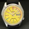 Seiko 5 AUTOMATIC VINTAGE JAPAN 7009A MENS YELLOW COLOR DIAL WATCH A701371-5 R206a-a701371