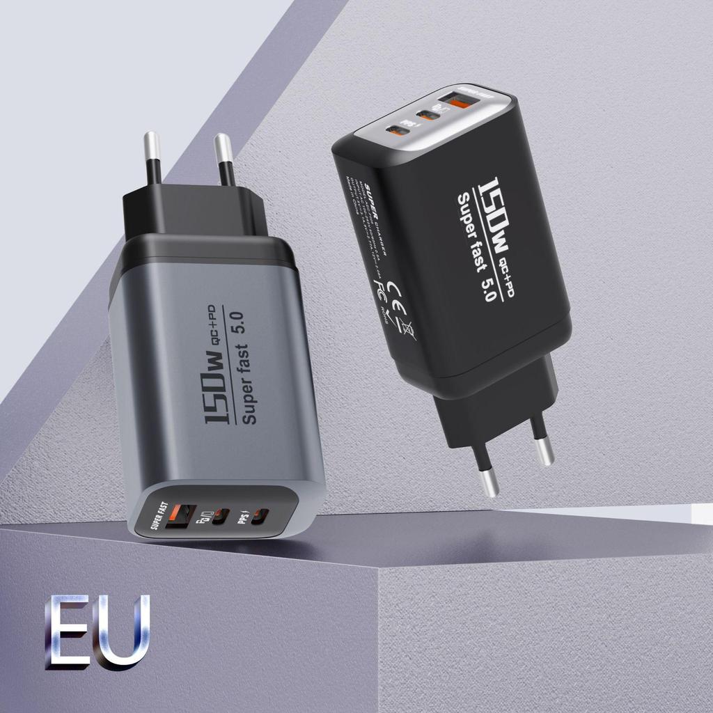 150W Dual Type-C Super Fast Charger for Huawei & Apple Phones, Universal Compatibility