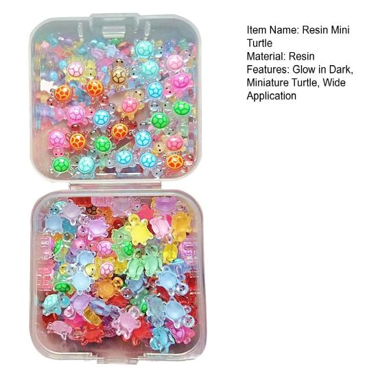 200 Pcs Mini Resin Turtles Glow In The Dark Tiny Turtle Figurines Miniature Turtle Statues for DIY Fairy Garden Micro Landscaping Decor