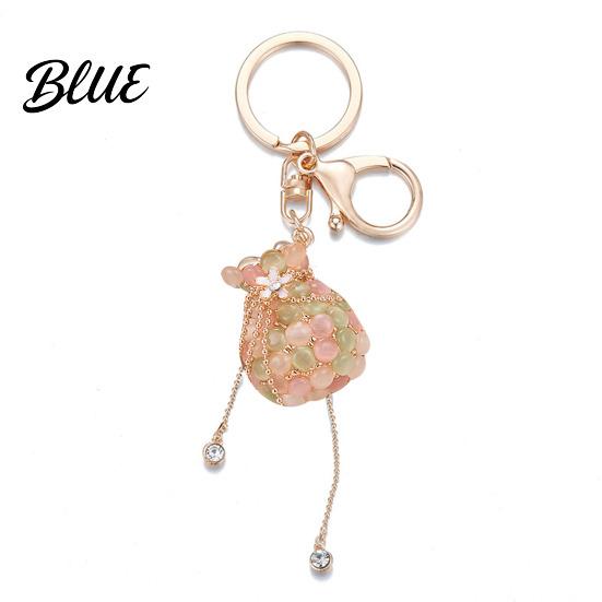 Colorful Tassel Keychain Money Bag Rhinestone Design Lucky Shape Key