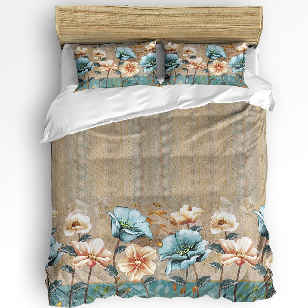 Flowers Red Bouquet Tulips Duvet Cover Bed Bedding Set Home Textile Quilt Cover Pillowcases Bedroom Double Bedding Set No Sheet