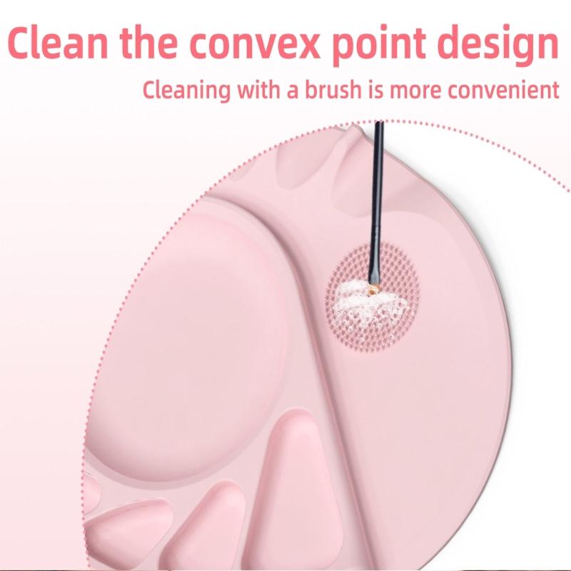 Portable Silicone Cosmetic Palette with Smooth Surfaces for Quick Cleanup and Travel Friendly Makeup Adjustments