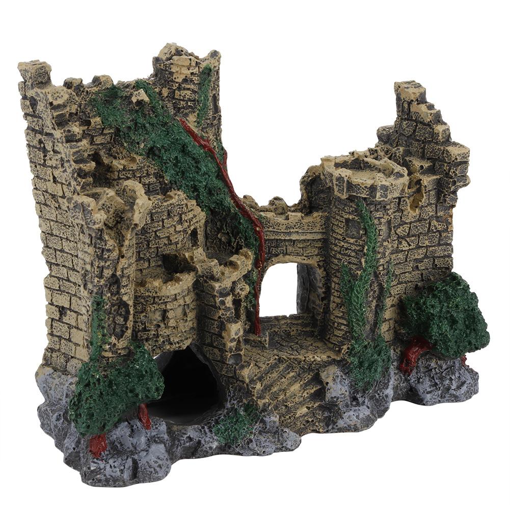 Resin Vintage Western Castle Ornaments Landscape Decoration for Aquarium Fish Tank