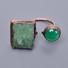 Heart Chakra Fancy Natural Aventurine Copper Eternity Electroformed Ring Jewelry V-50