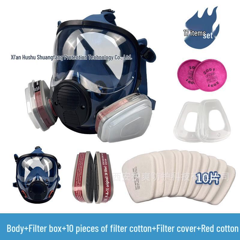 Yuanzu 6900B Full-Face Silicone Respirator Mask with Filter Kit