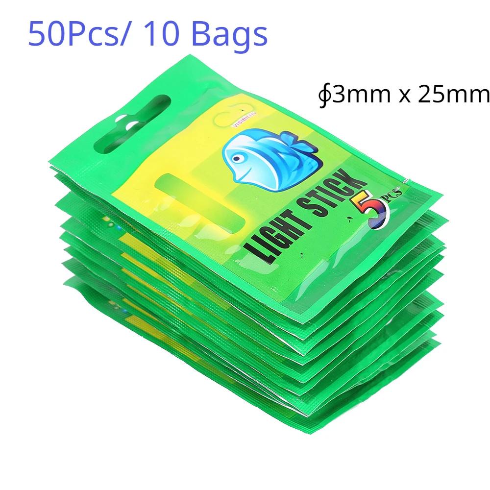 50Pcs Luminous Fishing Float Fireflies Fishing Float Fluorescent Lightstick Night Float Rod Lights Dark Glow Stick Tools