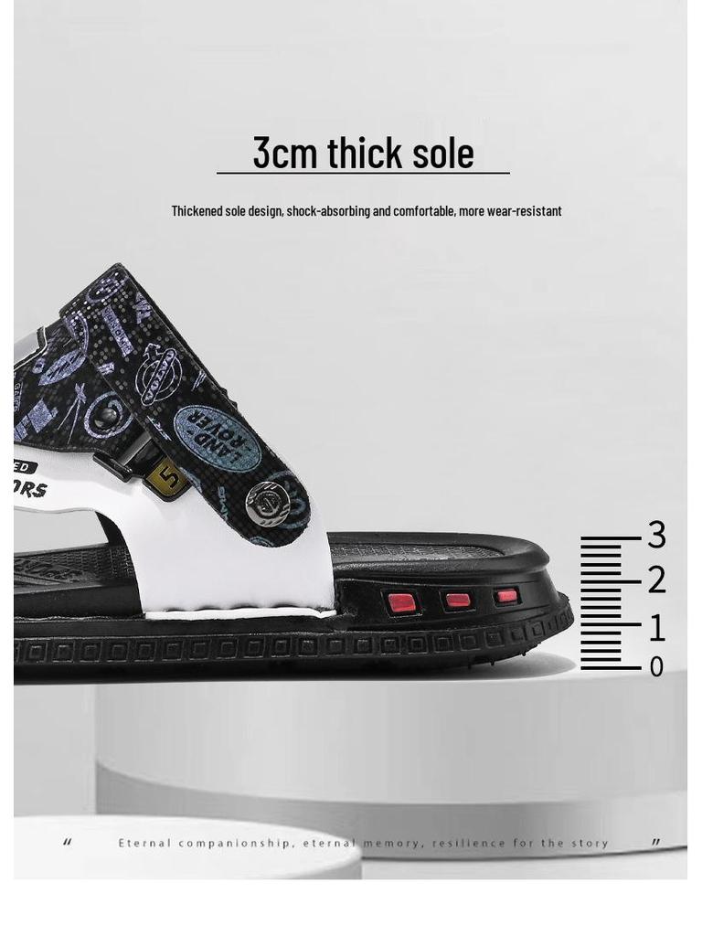 Men's Summer Dual-Use Non-Slip Korean Style Casual Beach Sandals