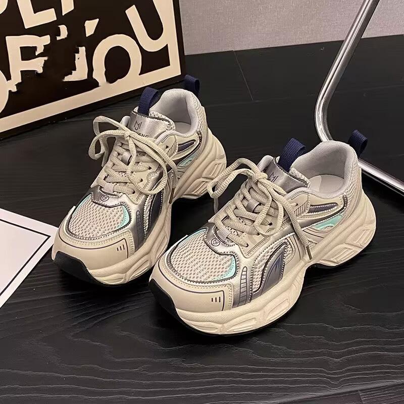 Dad shoes spring and autumn new student platform mesh breathable heightening casual sports shoes