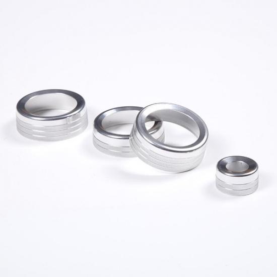Silver Interior Air Condition Volume Knob Ring Cap For Jaguar F-TYPE 2013-