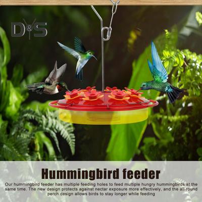 450ml Hummingbird Feeder with Perch And Feeding Ports Outdoor Hanging Wildbird Feeder for Garden Backyard Decor