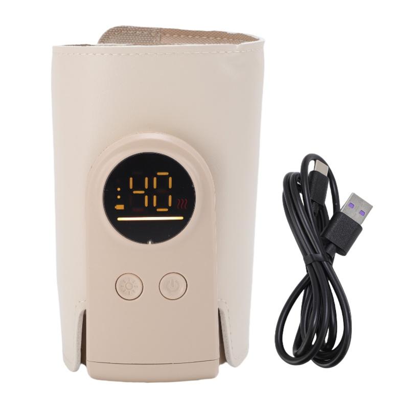 Cordless Baby Bottle Warmer Wrap Portable LED Display Fast Baby Milk Warmer Cover For Breastmilk