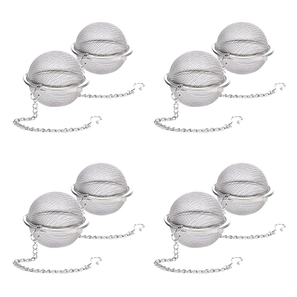 10-2pcs Stainless Steel Tea Ball 2.3 Inch Fine Mesh Tea Interval Diffuser with Hooks for Loose Leaf Spices Seasonings