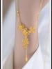Golden Plum Blossom Necklace: Elegant Vietnamese Sand Gold with Floral Clavicle Chain Design.
