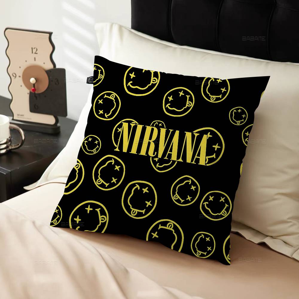 Hot Band N-Nirvanas Rock Personalized Pillow Dust Cover Bedroom Kids Party Decoration Pillowcase Birthday Children Gift