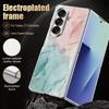 Geometric Marble Case For Samsung Galaxy Z Fold 8 Ultra 7 6 5 Z Fold8 Fold7 Fold6 Luxury Hybrid 3in1 Plating Leather Skin Phone Cover