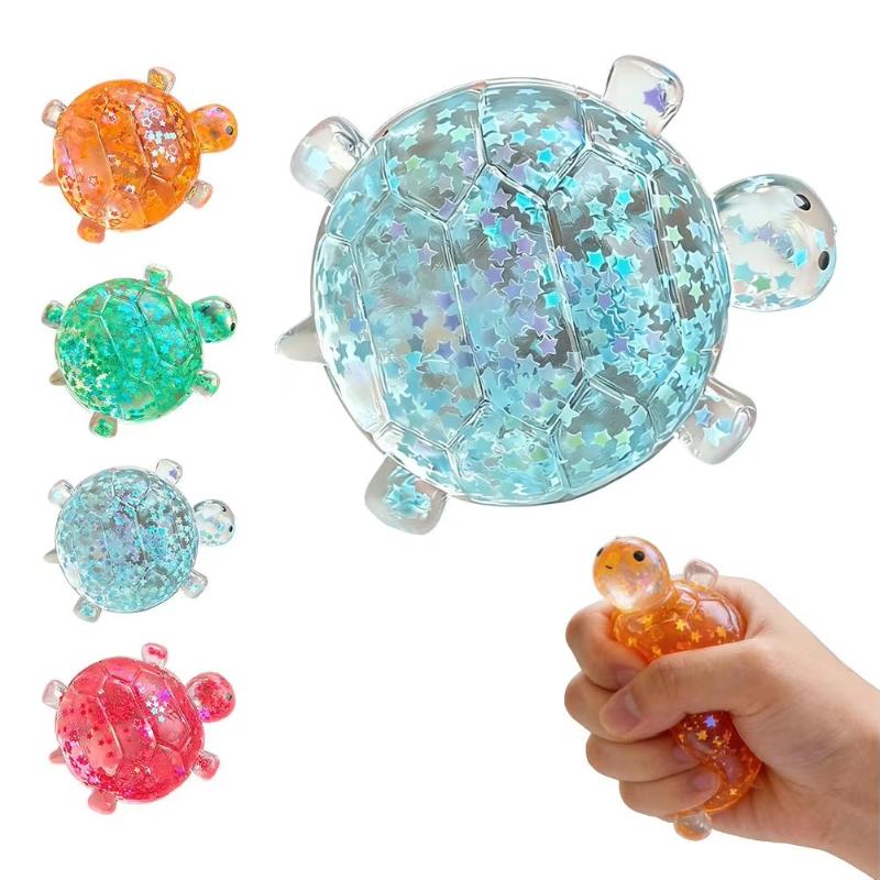Glitter Turtle Squeeze Toy 1Pcs Anti Stress Animal Fidget Toy Portable for Pocket Travel Stress Relief Kids Gift