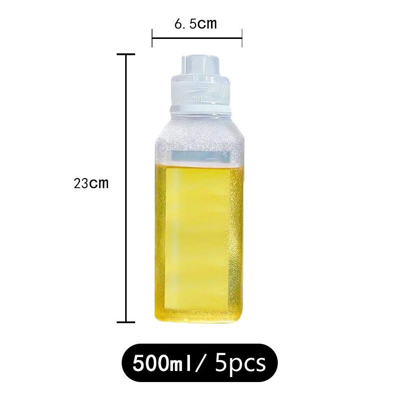 5Pcs 300/500Ml Squeeze Seasoning Bottles Screaming Oil Control Bottle High Temperature Oil Resistance Soy Multifunction