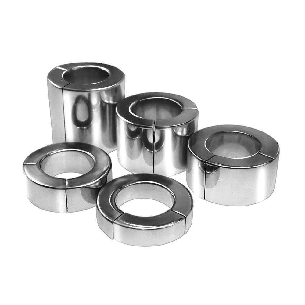 Ss001 Metal Stainless Steel Scrotum Bondage Device Magnet Penis Penis Delay Pendant Ring Adult Sex Product