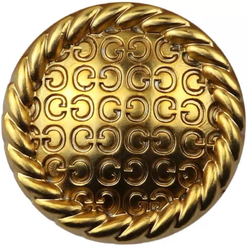 6Pcs Fashion Luxurious Design Gg Letter Buttons For Clothing Metal Jacket Buttons Sewing Material Sewing Accessories 20/23/25Mm